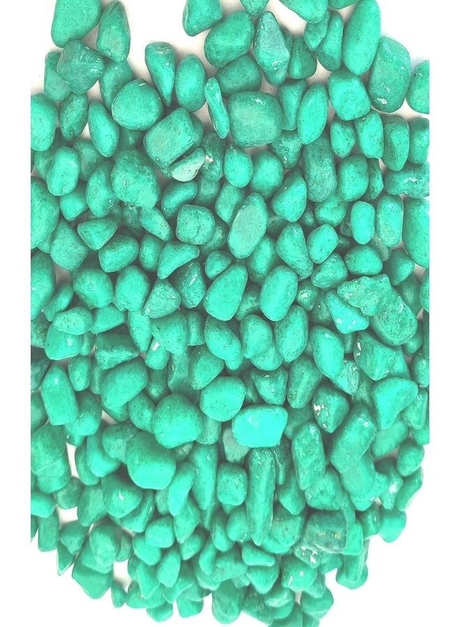 Power Stone Decorative Coloured Painted Asymmetric Marble Stone Pebbles for Vase Filler Plant Pots Aquarium Home Garden Outdoor Decoration (Dark Green, 1 Kg) - Image 2